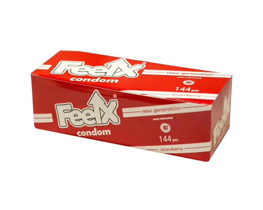 FeelX óvszer - epres (144db) akciós termékkép 1