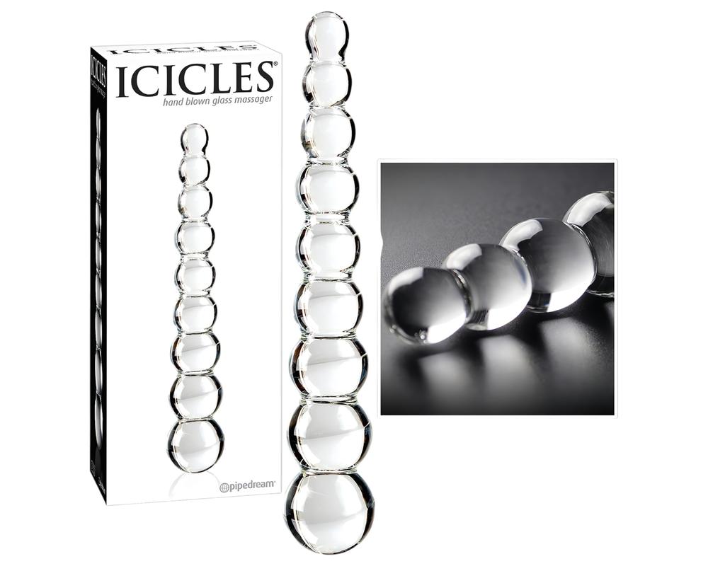  Icicles No. 2 - gömbös üveg dildó (áttetsző) akciós termékkép 1