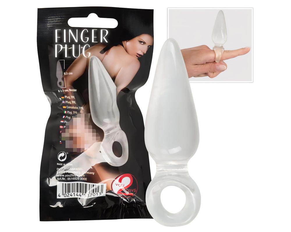 You2Toys - Finger Plug - análujj dildó (áttetsző)