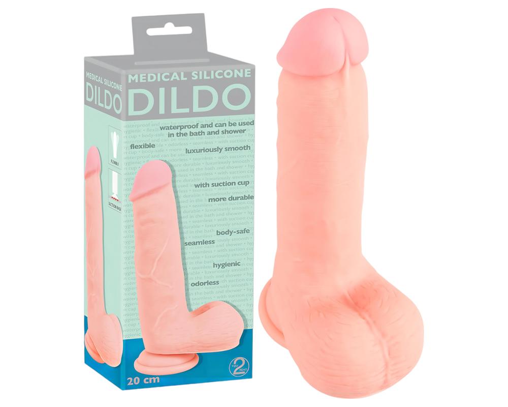  Medical - egyenes orvosi szilikon dildó (20cm) - natúr akciós termékkép 1