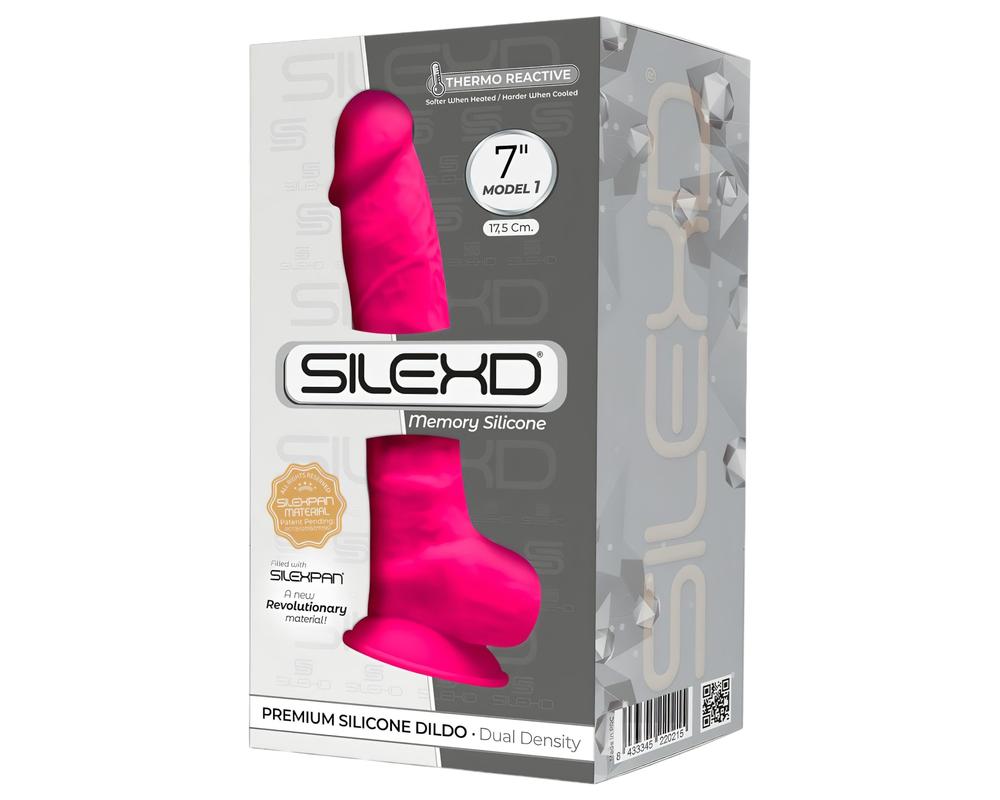  Silexd 7 - alakítható, tapadótalpas, herés dildó - 17,5cm (pink) akciós termékkép 1