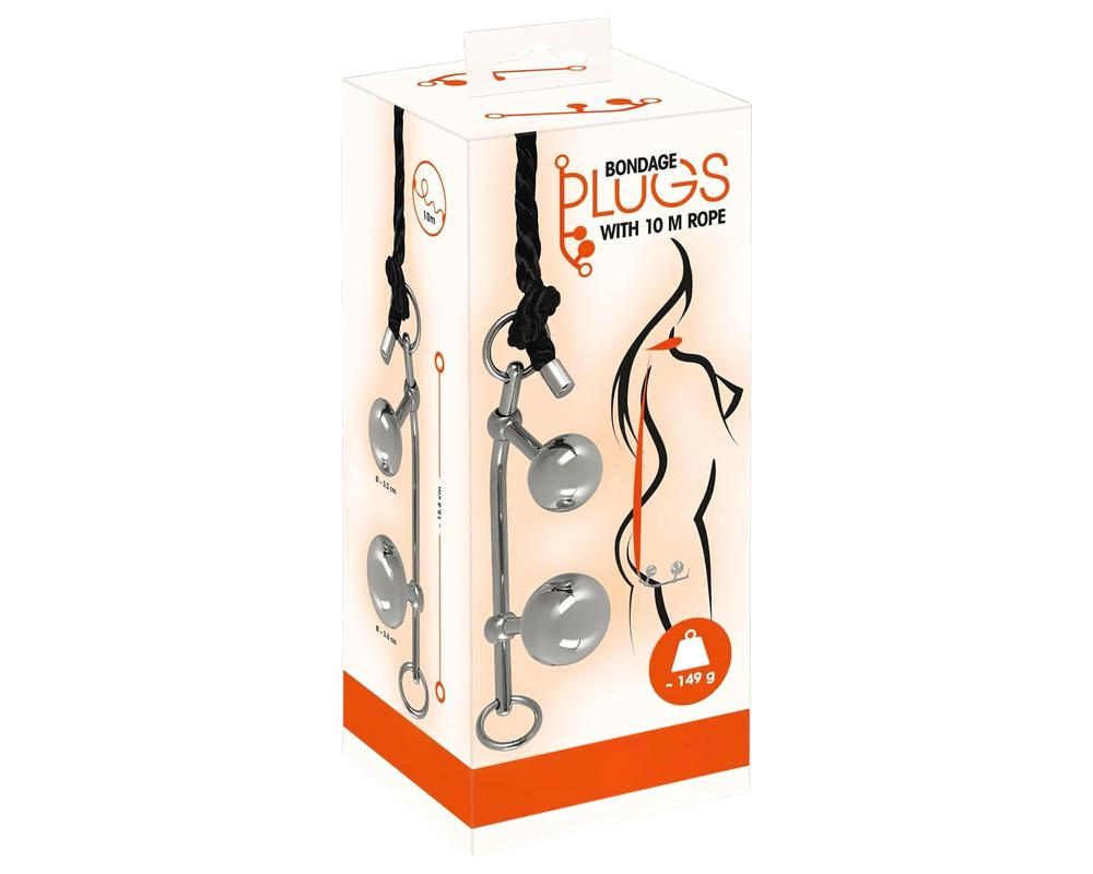 You2Toys Bondage Plugs - fém tágító gömbök (149g) - ezüst