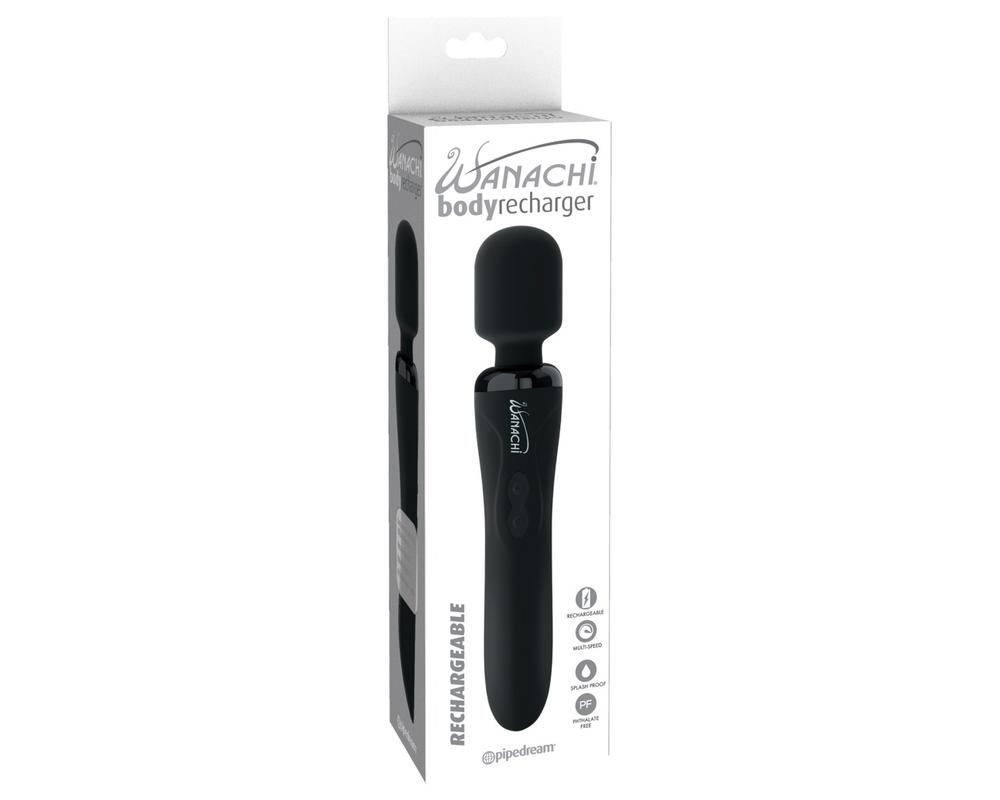  Wanachi Wand - akkus, masszírozó vibrátor (fekete) akciós termékkép 1