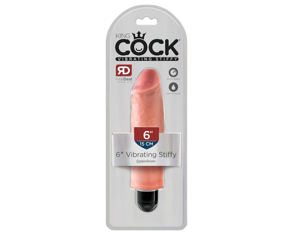  King Cock 6 Stiffy - vízálló, élethű vibrátor (15cm) - natúr akciós termékkép 1