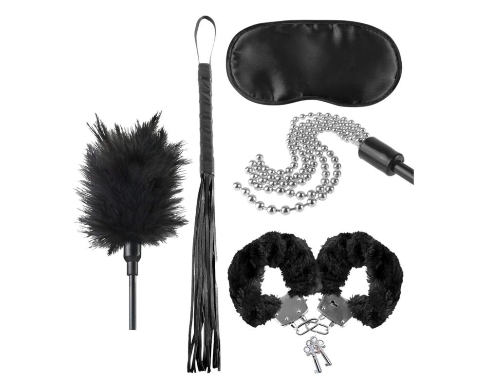  Fetish Teaser Kit - kezdő BDSM készlet - 5db (fekete) akciós termékkép 1