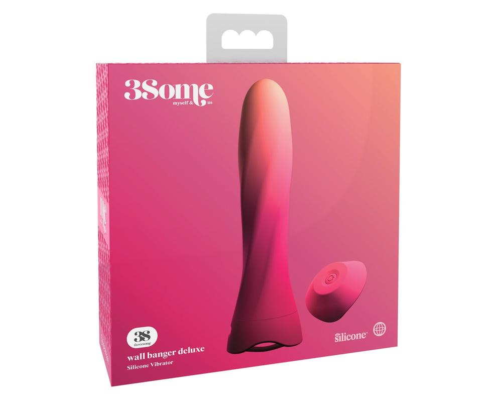 3Some wall banger deluxe - akkus, rádiós rúd vibrátor (pink)