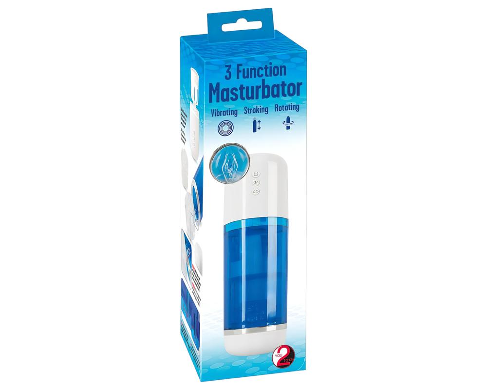 You2Toys - akkus, forgó-lökő maszturbátor (kék-fehér) akciós termékkép 1
