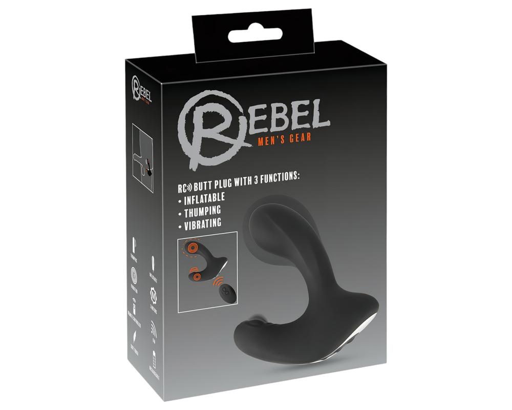  Rebel RC - akkus, rádiós pumpálható anál vibrátor (fekete) akciós termékkép 1