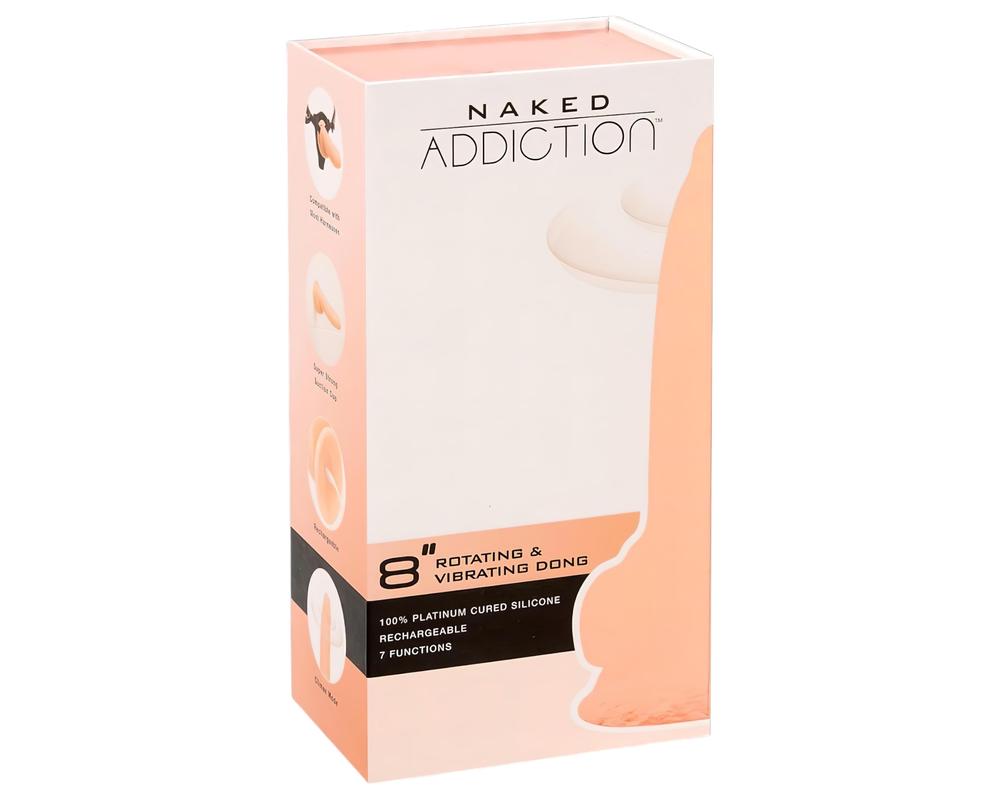  Naked Addiction Rotating 8 - akkus, forgó vibrátor (20cm) - natúr akciós termékkép 1