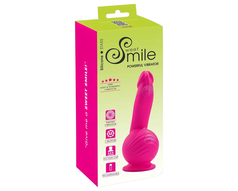 SMILE Powerful - akkus, 2 motoros tapadótalpas vibrátor (pink)