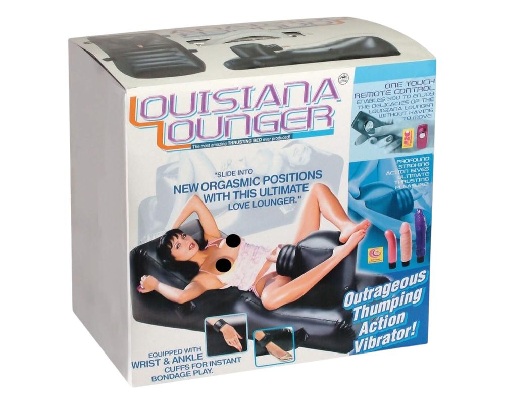  Louisiana Lounger - szexágy beépített vibrátorral (fekete) akciós termékkép 1