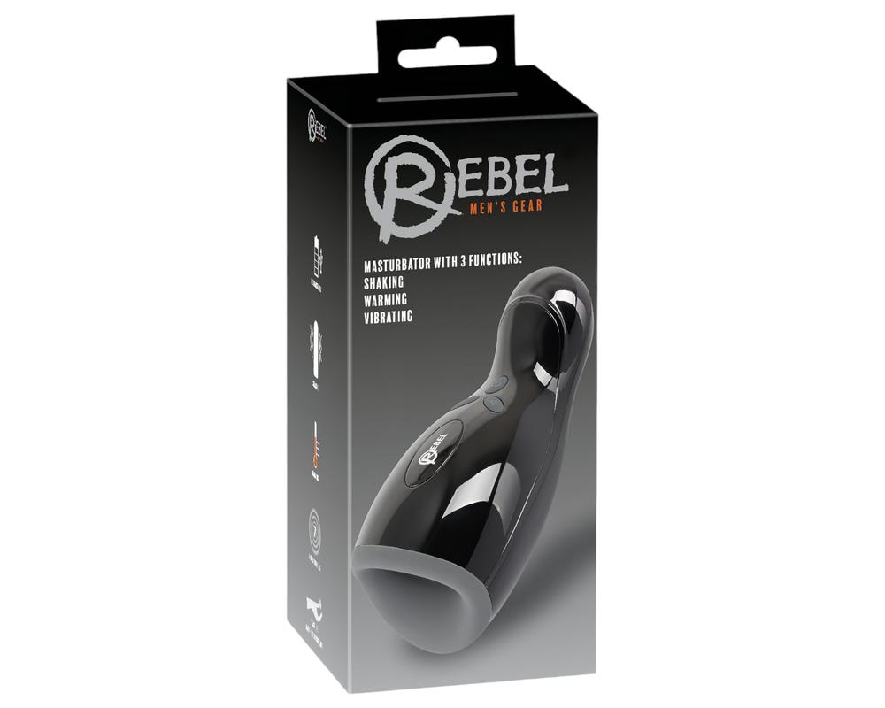  Rebel - fűthető, vibráló, fel-le mozgó maszturbátor (fekete) akciós termékkép 1