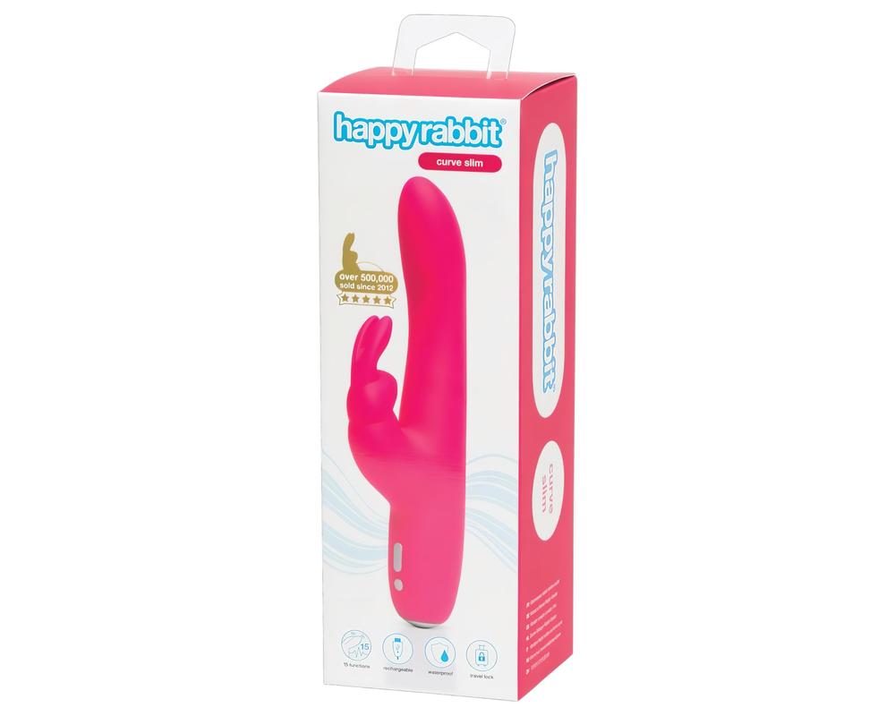  Happyrabbit Curve Slim - vízálló, akkus csiklókaros vibrátor (pink) akciós termékkép 1
