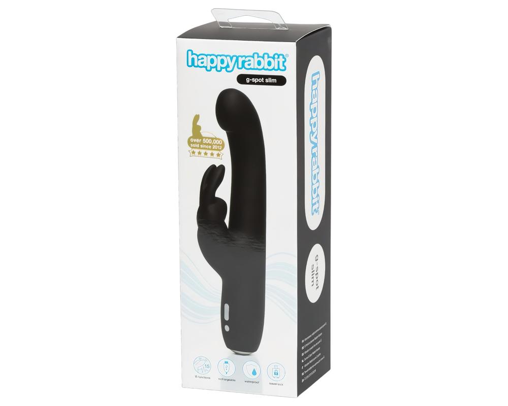  Happyrabbit G-Spot Slim - vibrátor (fekete) akciós termékkép 1