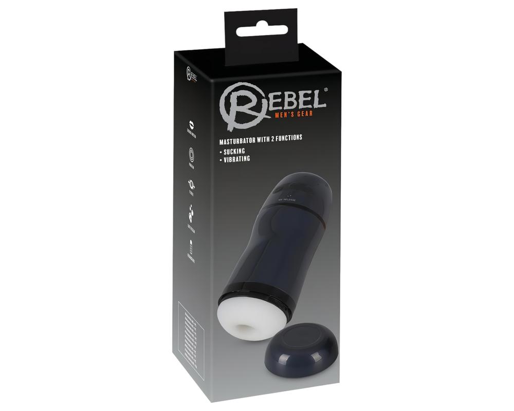  Rebel - 2in1 szívó, vibráló maszturbátor (fekete) akciós termékkép 1