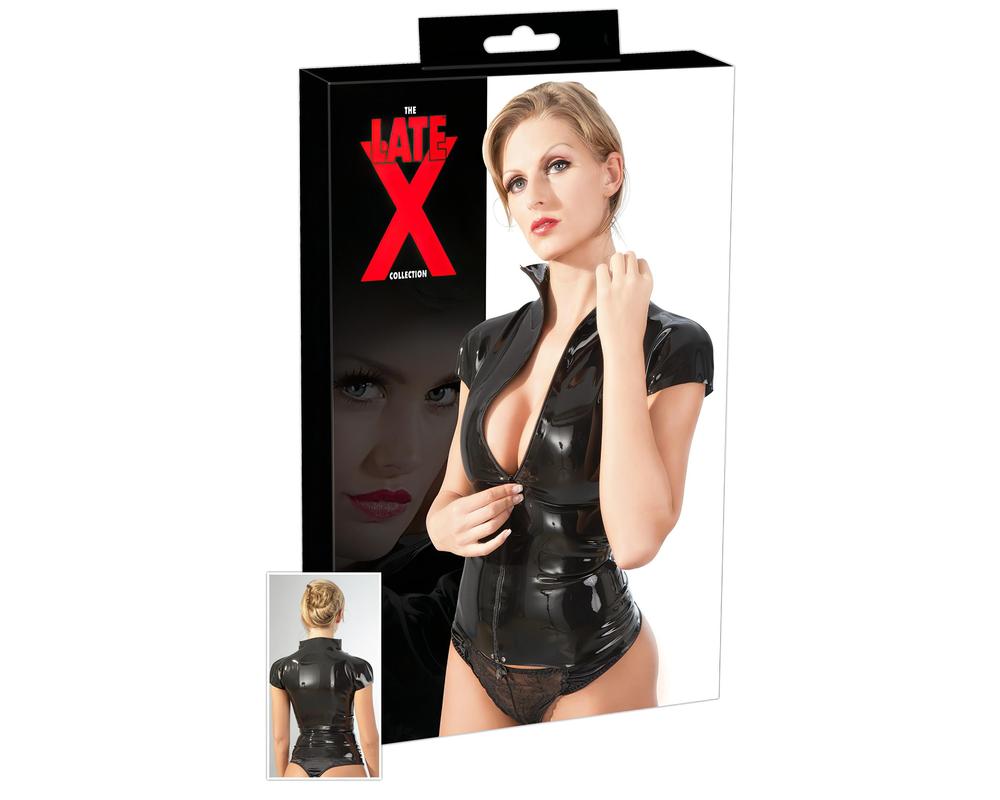  LATEX - cipzáros, rövidujú női felső (fekete) akciós termékkép 1