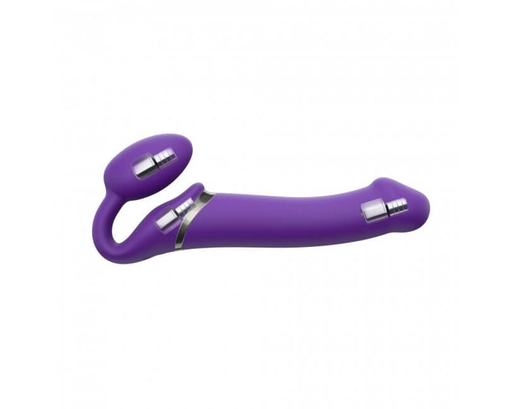 Strap-on-me L - pánt nélküli felcsatolható vibrátor - nagy (lila)