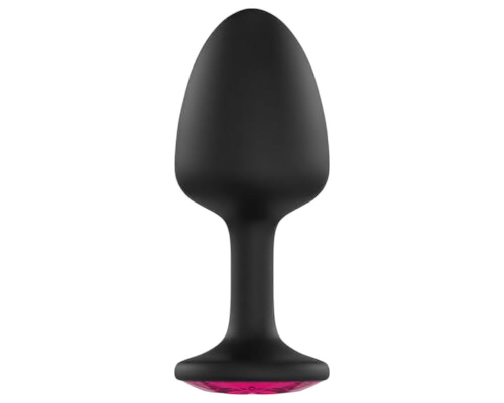  Dorcel Geisha Plug Ruby L - pink köves anál dildó (fekete) akciós termékkép 1