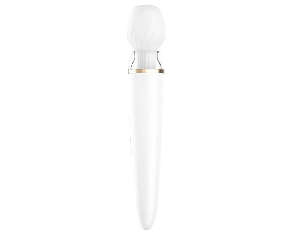 Satisfyer Double Wand-er - okos, akkus masszírozó vibrátor (fehér)