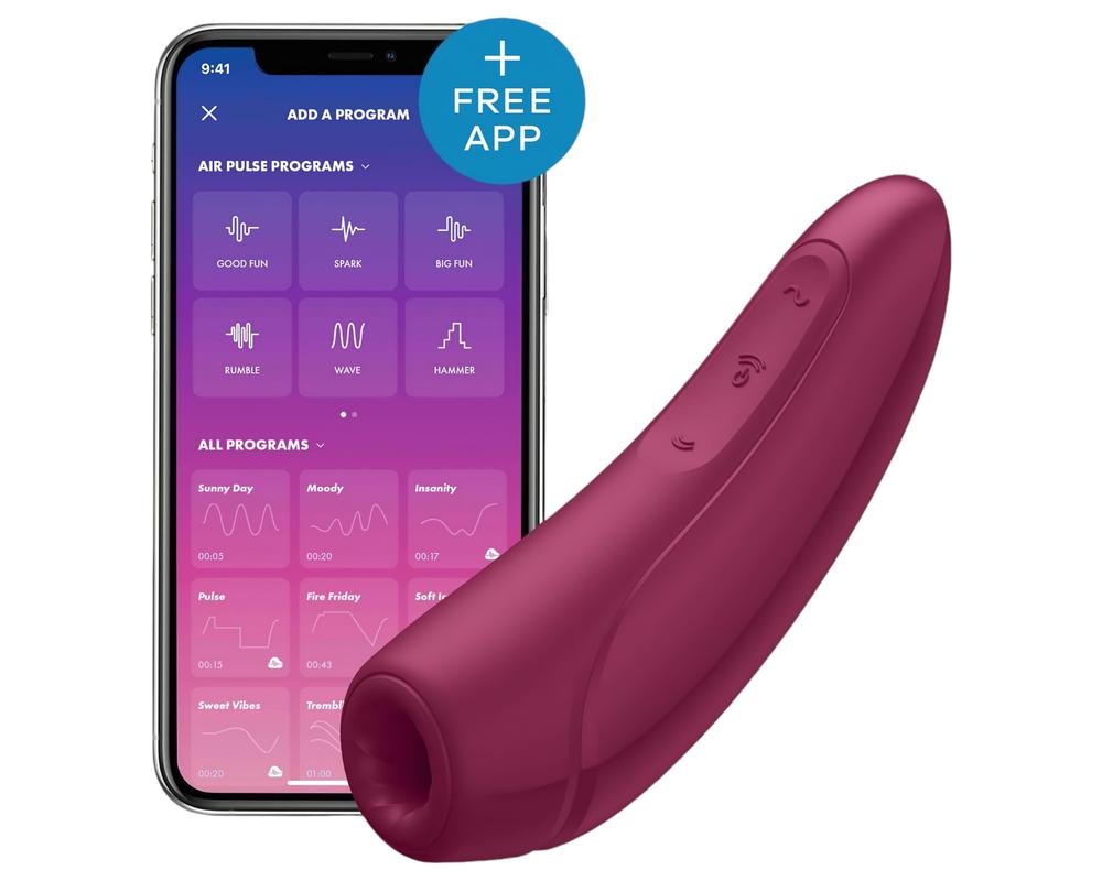  Satisfyer Curvy 1+ - okos léghullámos csiklóizgató (vörös) akciós termékkép 1