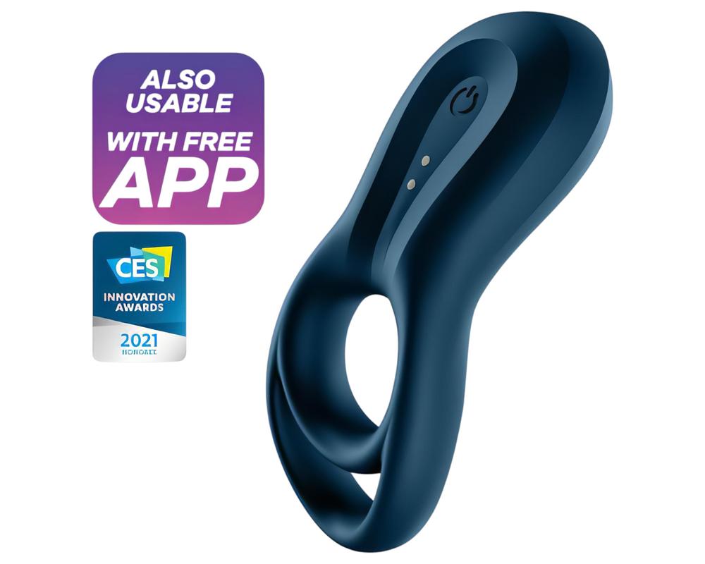  Satisfyer Epic Duo - okos vibrációs péniszgyűrű (fekete) akciós termékkép 1