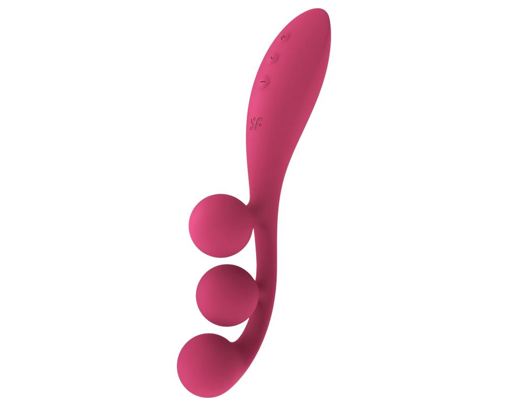 Satisfyer Tri Ball 1 - akkus, multifunkciós vibrátor (piros) akciós termékkép 1
