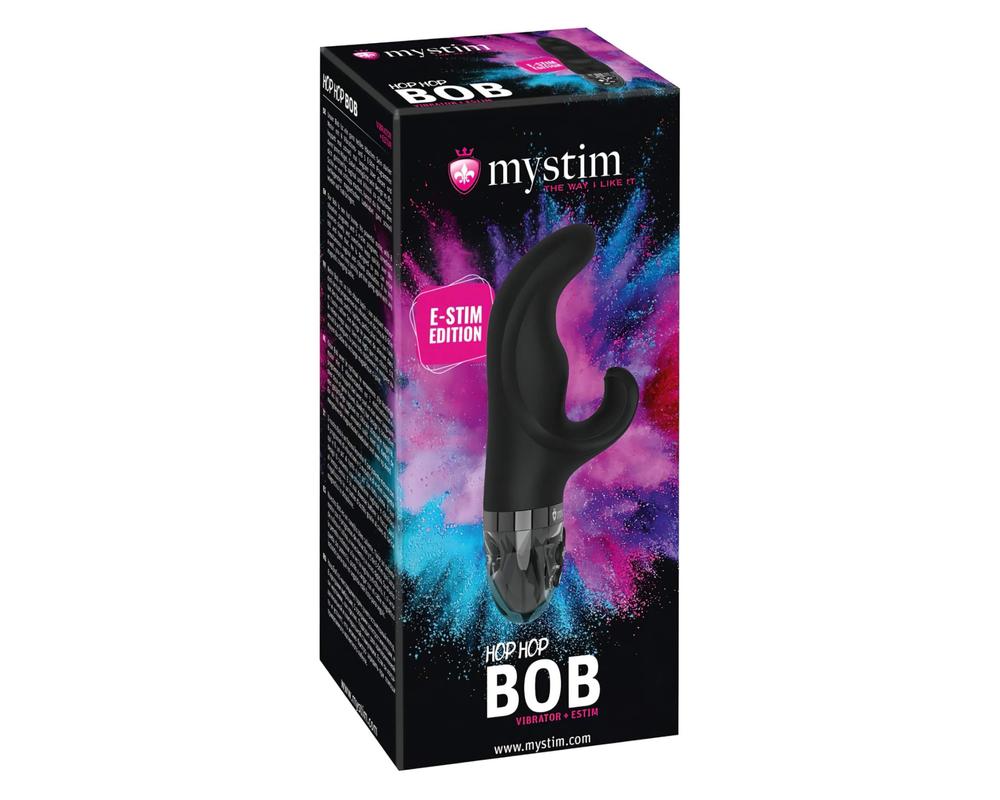 mystim Hop Hop Bob E-Stim - akkus, csiklókaros elektro vibrátor (fekete)
