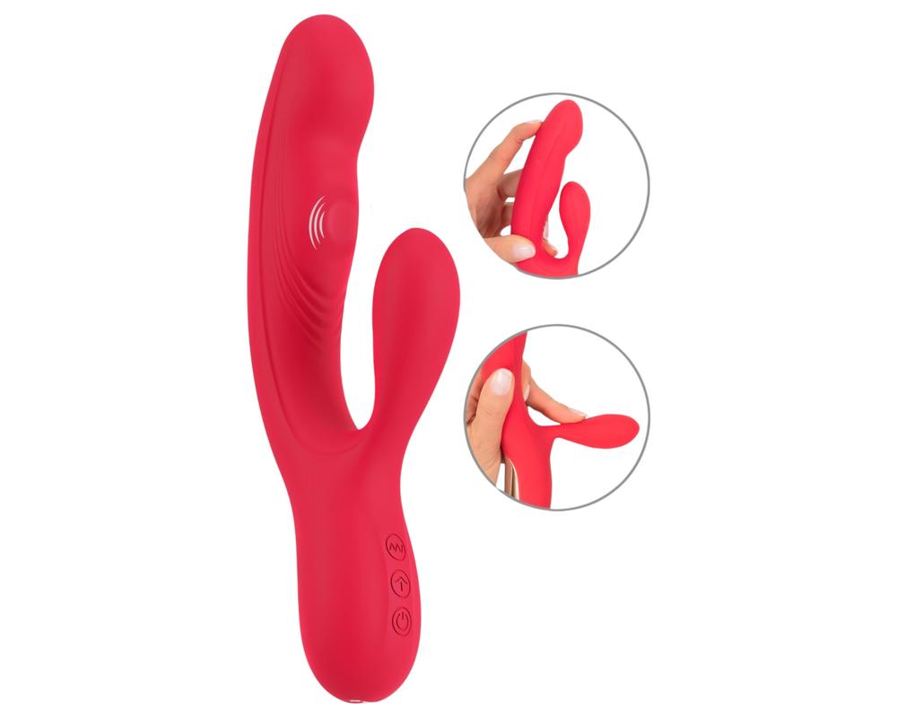  Smile Thumping Rabbit - akkus 3 motoros vibrátor (piros) akciós termékkép 1