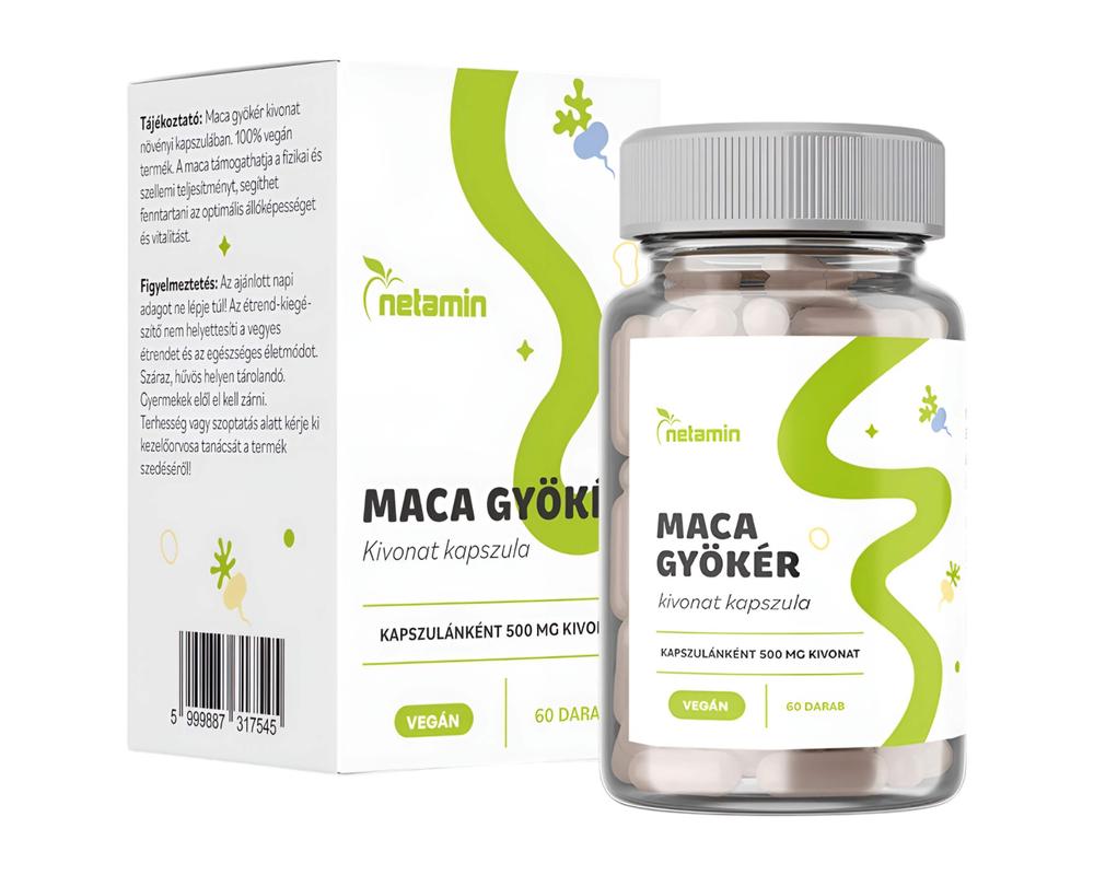  Netamin Maca 500 mg - étrend-kiegészítő kapszula (60db) akciós termékkép 1