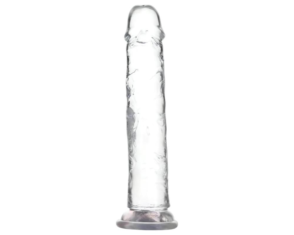Addiction Crystal - talpas dildó (áttetsző) - 20cm