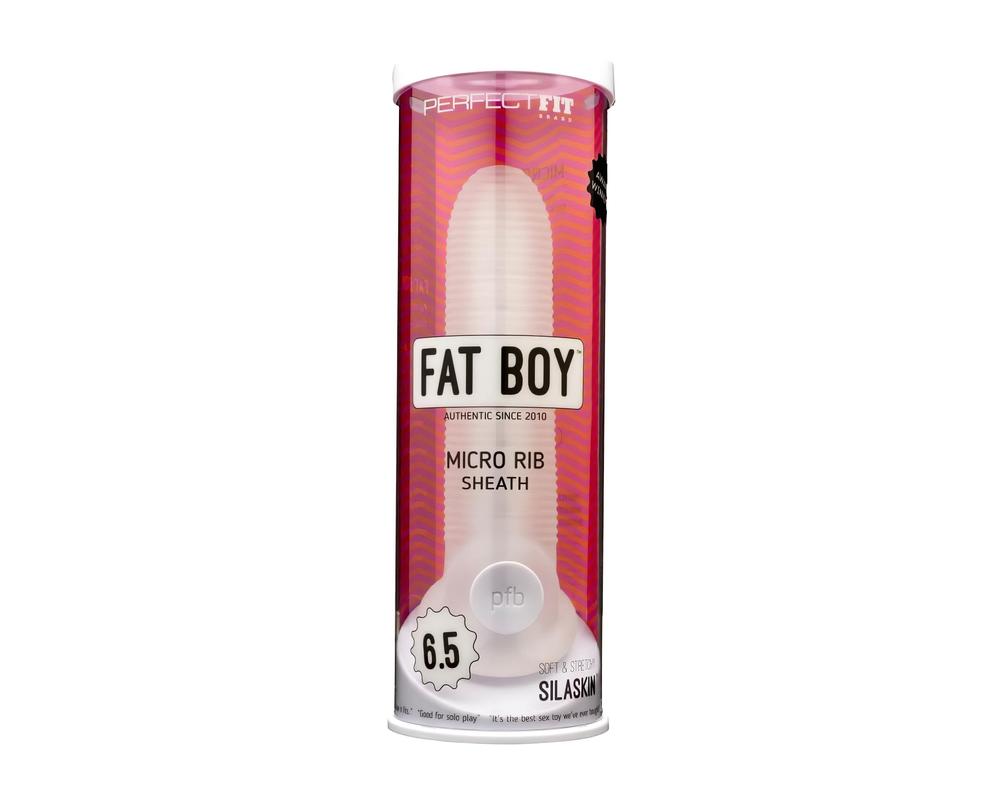 Fat Boy Micro Ribbed - péniszköpeny (17cm) - tejfehér akciós termékkép 1