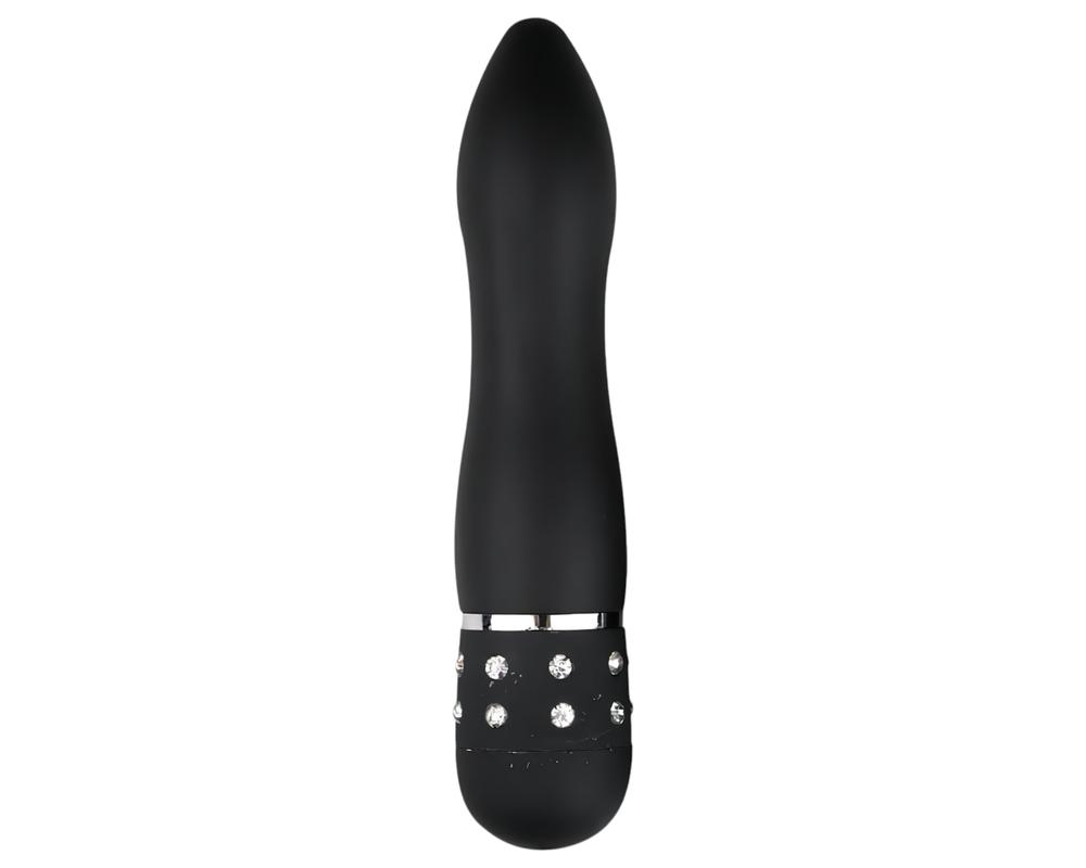  Easytoys Diamond Curved - mini rúd vibrátor (fekete) akciós termékkép 1