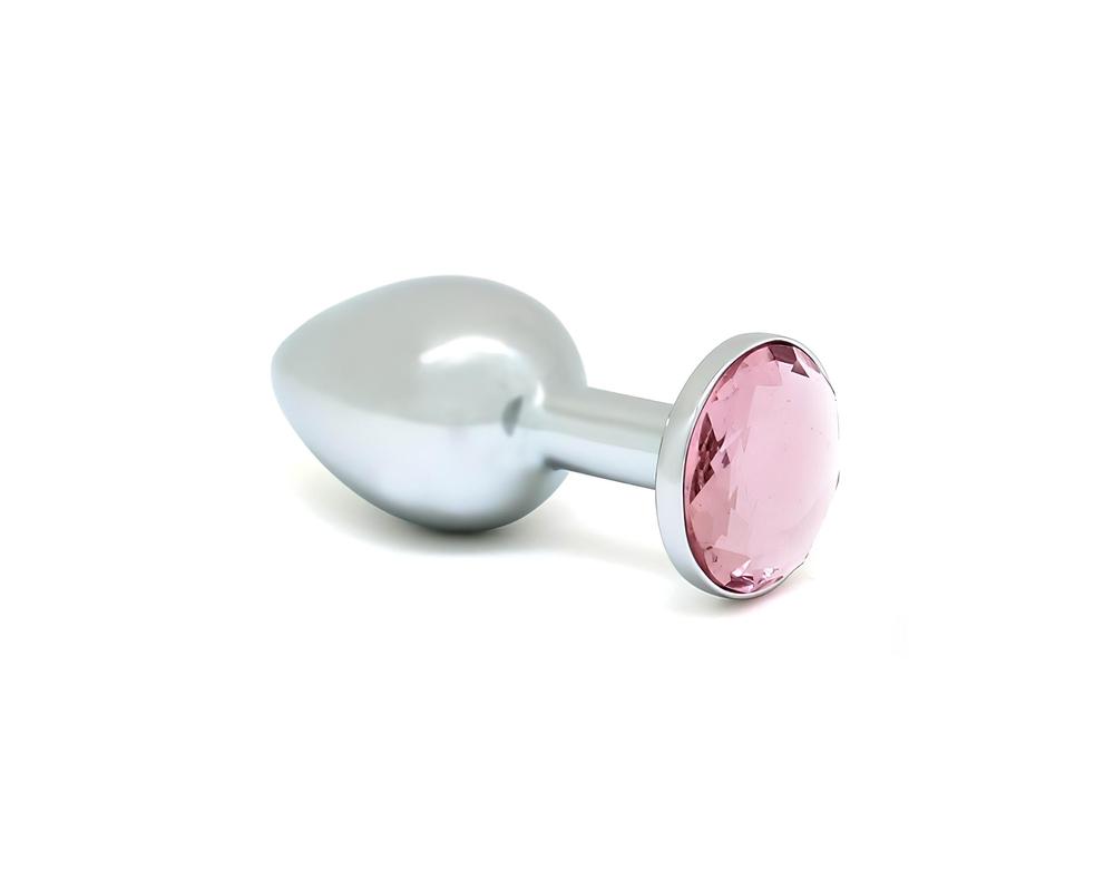  Rimba XS - pink köves, fém anál dildó (ezüst) akciós termékkép 1