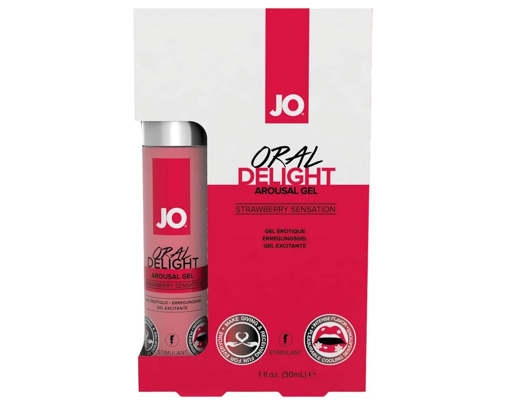  System JO Oral Delight - hűsítő, ehető síkosító - eper (30ml) akciós termékkép 1