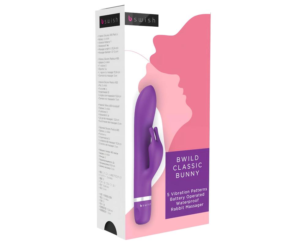  B SWISH Bwild Classic Bunny - csiklókaros vibrátor (lila) akciós termékkép 1
