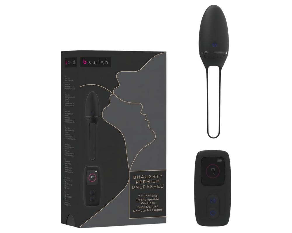  B SWISH Premium - akkus, rádiós vibrációs tojás (fekete) akciós termékkép 1