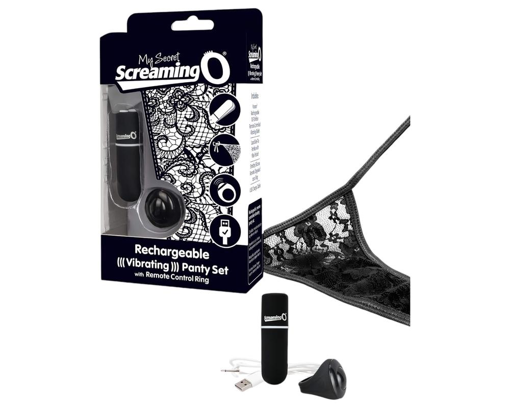 MySecret Screaming Panty - akkus, rádiós vibrációs tanga - fekete (S-L)