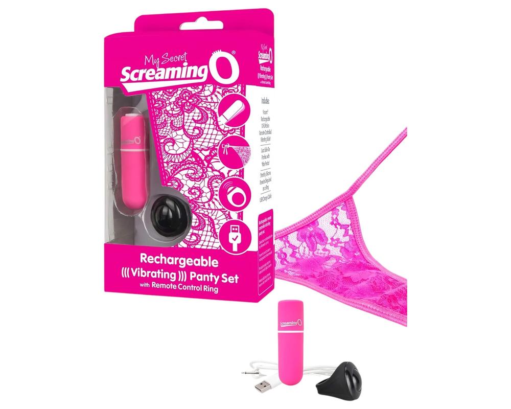  Screaming O Panty Set - akkus, rádiós vibrációs tanga (pink) S-L akciós termékkép 1