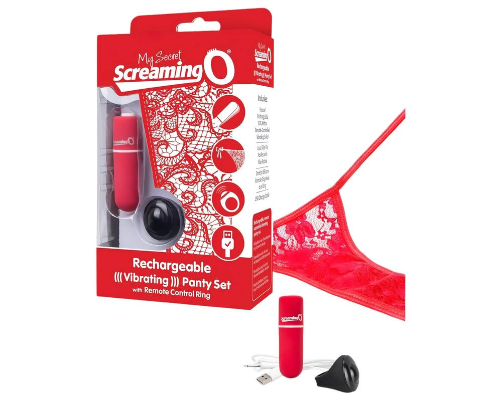 MySecret Screaming Panty - akkus, rádiós vibrációs tanga - piros (S-L)
